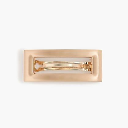 J.Crew Rectangle barrette in brushed metal