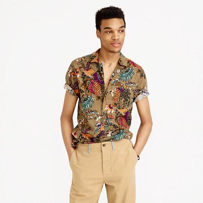 J.Crew Short-sleeve camp-collar shirt in wild jungle print