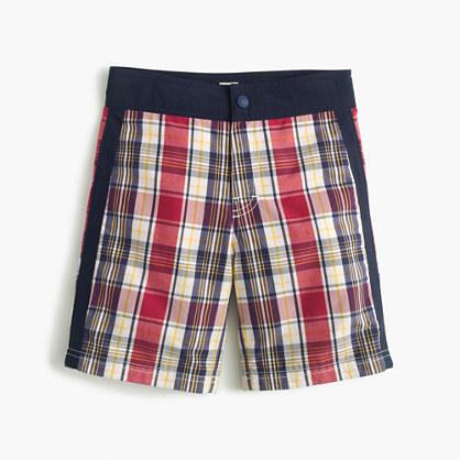 J.Crew Boys' snap-front board short in madras
