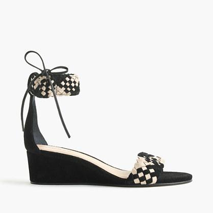 J.Crew Woven suede wedge sandals