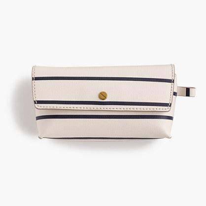 J.Crew Striped sunglasses case in coated canvas