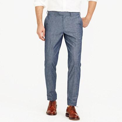 J.Crew Bowery Slim-fit pant in chambray