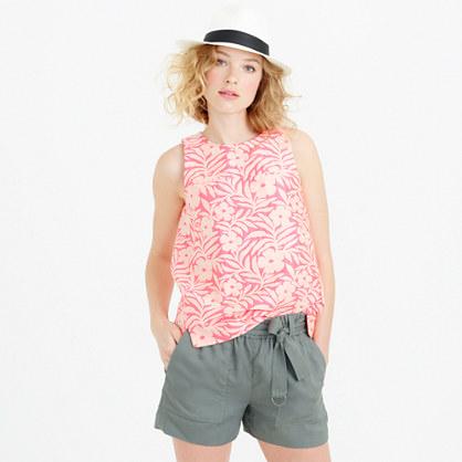 J.Crew Seamed shell in plumeria jacquard