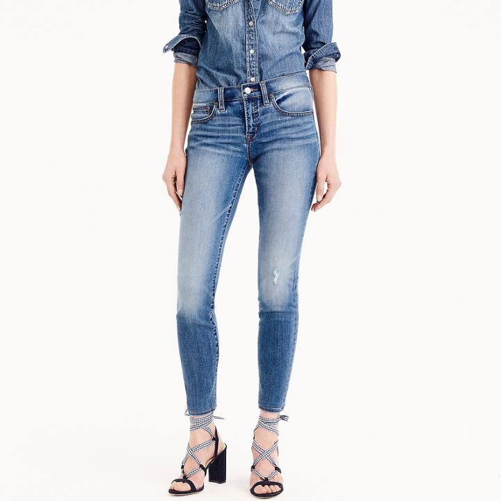 J.Crew 8 toothpick skinny jeans in medium wash