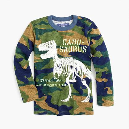 J.Crew Boys' long-sleeve glow-in-the-dark Camosaurus T-shirt