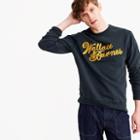 J.Crew Wallace & Barnes crewneck sweatshirt with chain-stitch logo