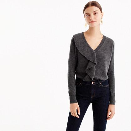 J.Crew Ruffle sweater in everyday cashmere