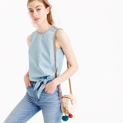 J.Crew Chambray tie-waist top