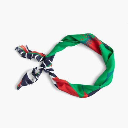 J.Crew Italian silk square scarf in Ratti® striped floral