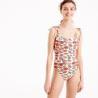 J.Crew Shoulder-tie one-piece swimsuit in watermelon print