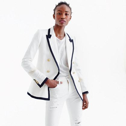 J.Crew Tipped double-breasted blazer in linen