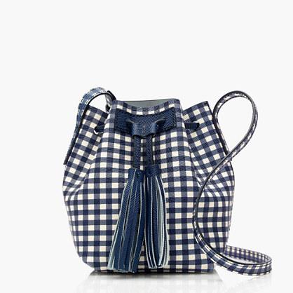 J.Crew Mini bucket bag in gingham