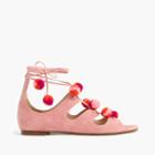 J.Crew Suede caged gladiator sandals with pom-poms