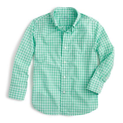 J.Crew Boys' Secret Wash shirt in bright gingham