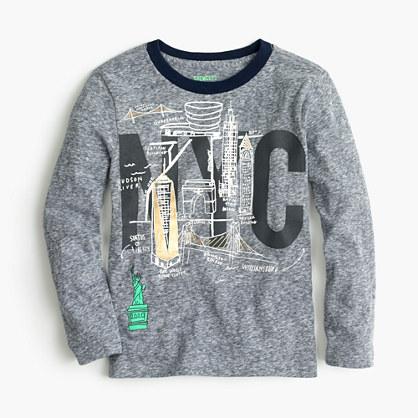 J.Crew Boys' long-sleeve NYC-SF T-shirt in the softest jersey