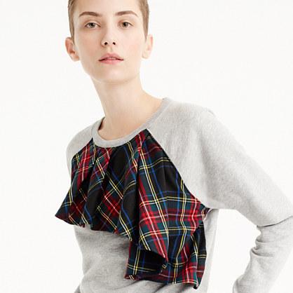 J.Crew Tartan ruffle sweatshirt