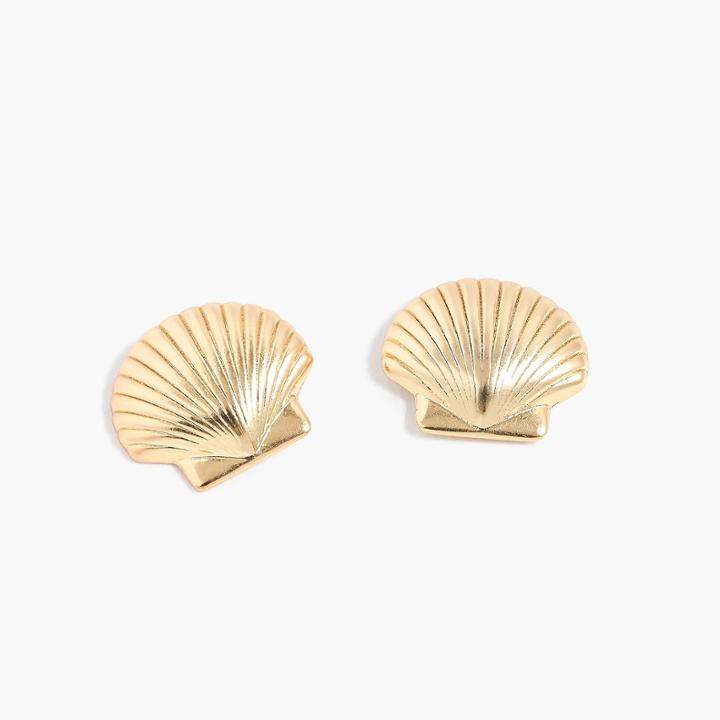 J.Crew Scallop shell stud earrings