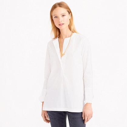 J.Crew Collarless poplin popover shirt