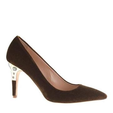 J.Crew Collection Everly velvet jeweled-heel pumps