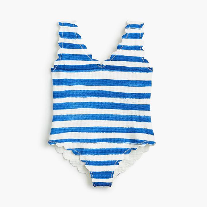 J.Crew Girls' Marysia Bumby V-neck maillot in stripe
