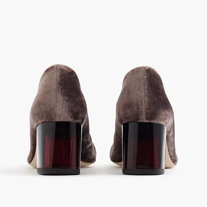 J.Crew Lucite heels in velvet