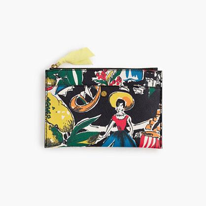 J.Crew Medium pouch in postcard print