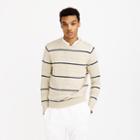 J.Crew Button-shoulder textured cotton crewneck sweater in blanket stripe