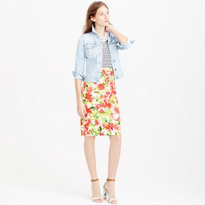 J.Crew Collection hibiscus pencil skirt