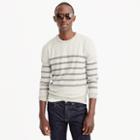 J.Crew Wool-cotton crewneck sweater in stripe