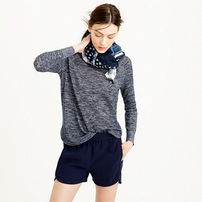 J.Crew Heathered linen high-low sweater