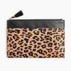 J.Crew Large pouch in calf hair and leather