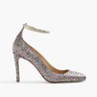 J.Crew Coated glitter pumps with ankle strap