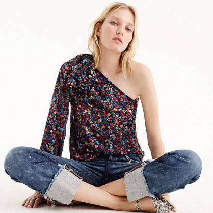 J.Crew One-shoulder top in kaleidoscope star print