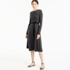 J.Crew Flared knit midi dress with velvet tie