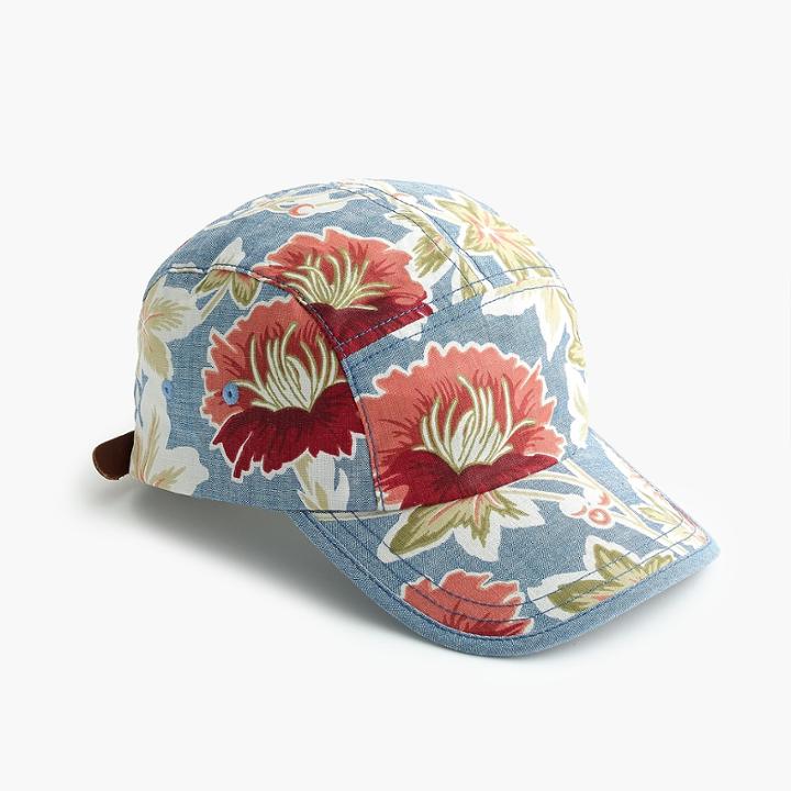 J.Crew Floral chambray ball cap