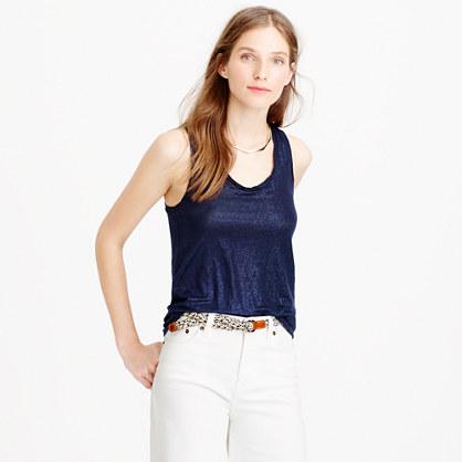 J.Crew Metallic linen tank top
