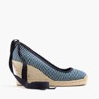 J.Crew Seville canvas espadrille wedges with ankle wrap
