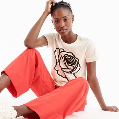 J.Crew Embroidered rose T-shirt