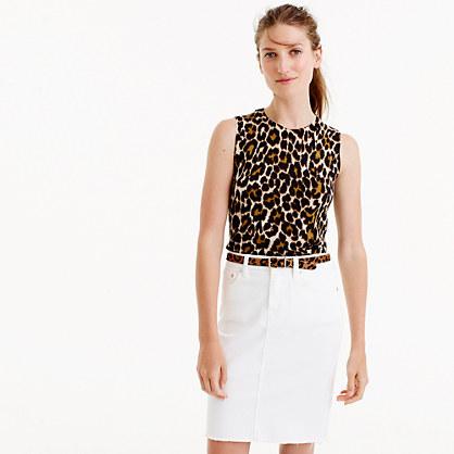 J.Crew Lightweight wool Jackie sweater shell in leopard