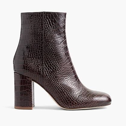 J.Crew Croc-stamped zip boots