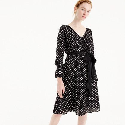 J.Crew Long-sleeve polka dot dress