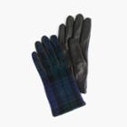 J.Crew Leather gloves with Black Watch