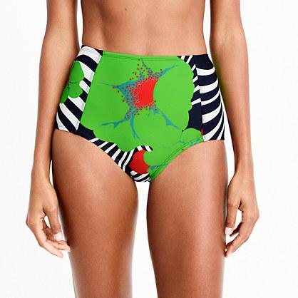 J.Crew High-waisted bikini bottom in Ratti® striped floral