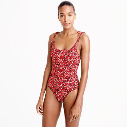 J.Crew Tie-shoulder one-piece swimsuit in bandana print