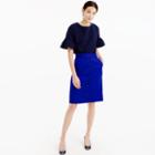 J.Crew Petite button-front skirt in double-serge wool