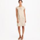 J.Crew Petite metallic linen shift dress with grommets