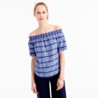 J.Crew Collection off-the-shoulder top in yarn-dyed silk