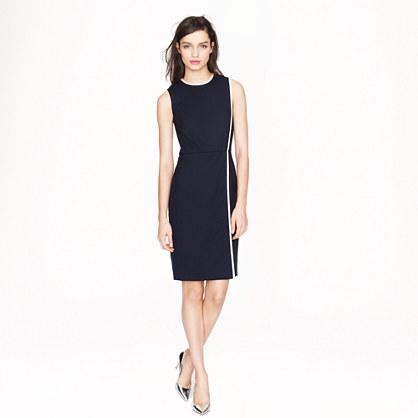 J.Crew Petite piped wool dress in Super 120s