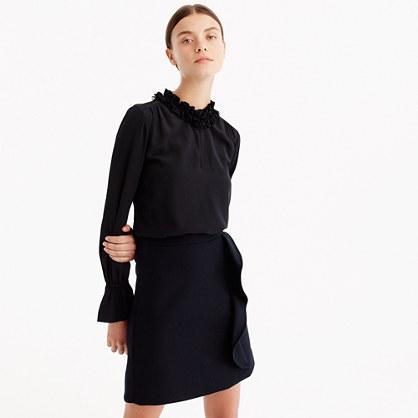J.Crew Petite Tie-sleeve silk top