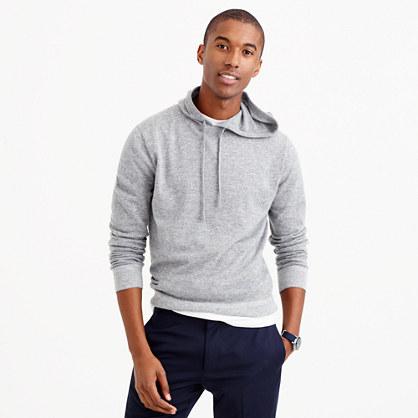 J.Crew Italian cashmere hoodie in heather flannel